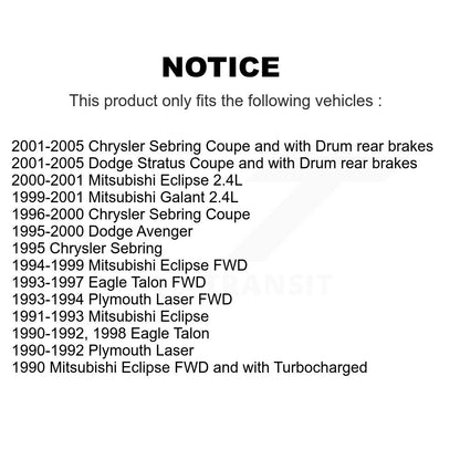 [Avant] Kit de Disque de frein pour Chrysler Sebring Dodge Stratus Mitsubishi Eclipse Galant Eagle Talon Avenger Plymouth Laser K8-100271