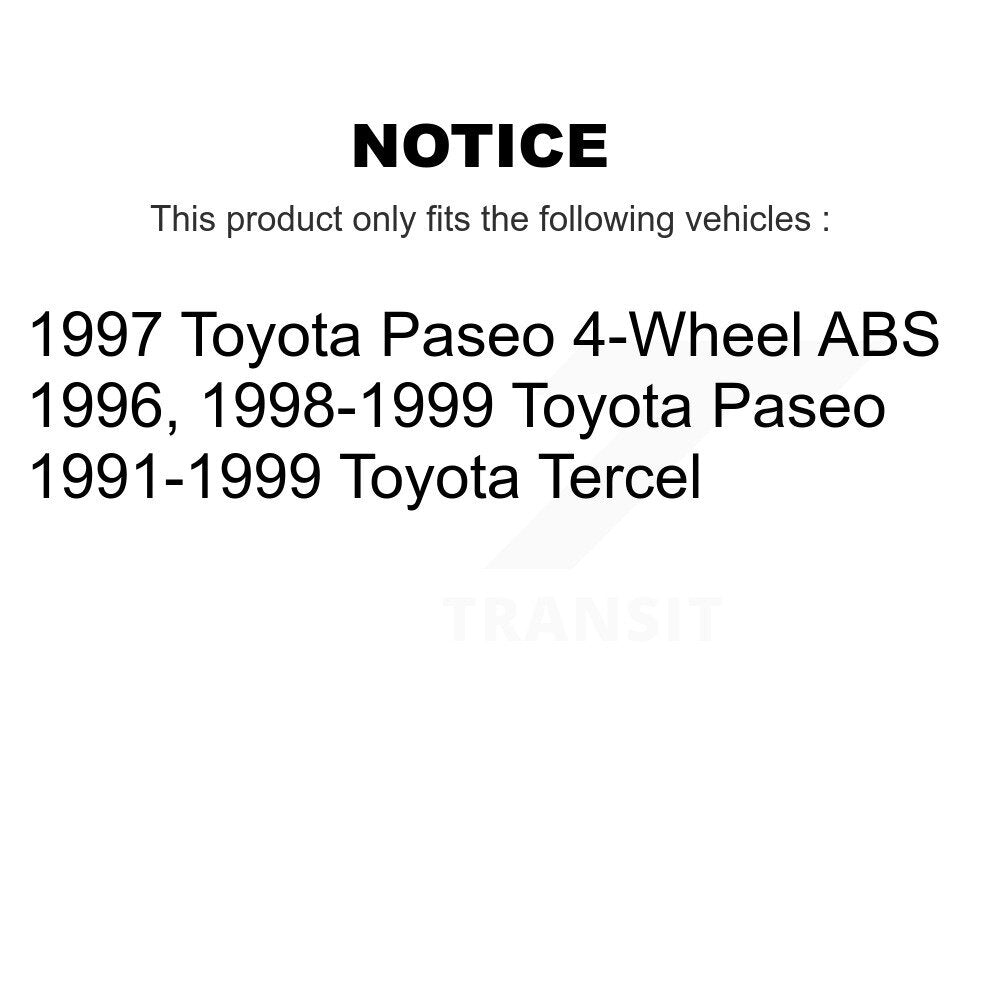 [Avant] Kit de Disque de frein pour Toyota Tercel Paseo K8-100272