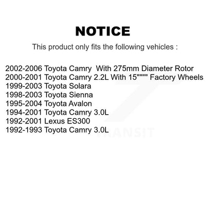[Avant] Kit de Disque de frein pour Toyota Camry Avalon Sienna Lexus ES300 Solara K8-100273