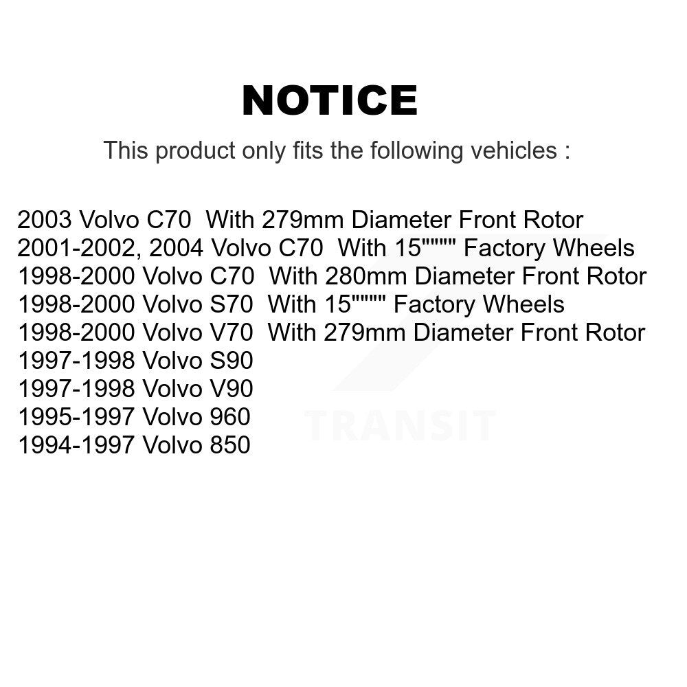 [Avant] Kit de Disque de frein pour Volvo S70 850 V70 C70 960 S90 V90 K8-100284