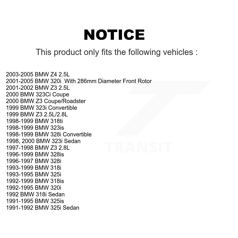 [Avant] Kit de Disque de frein pour BMW Z3 Z4 323i 325i 328i 318i 323Ci 325is 328is 318is 323is 320i K8-100303
