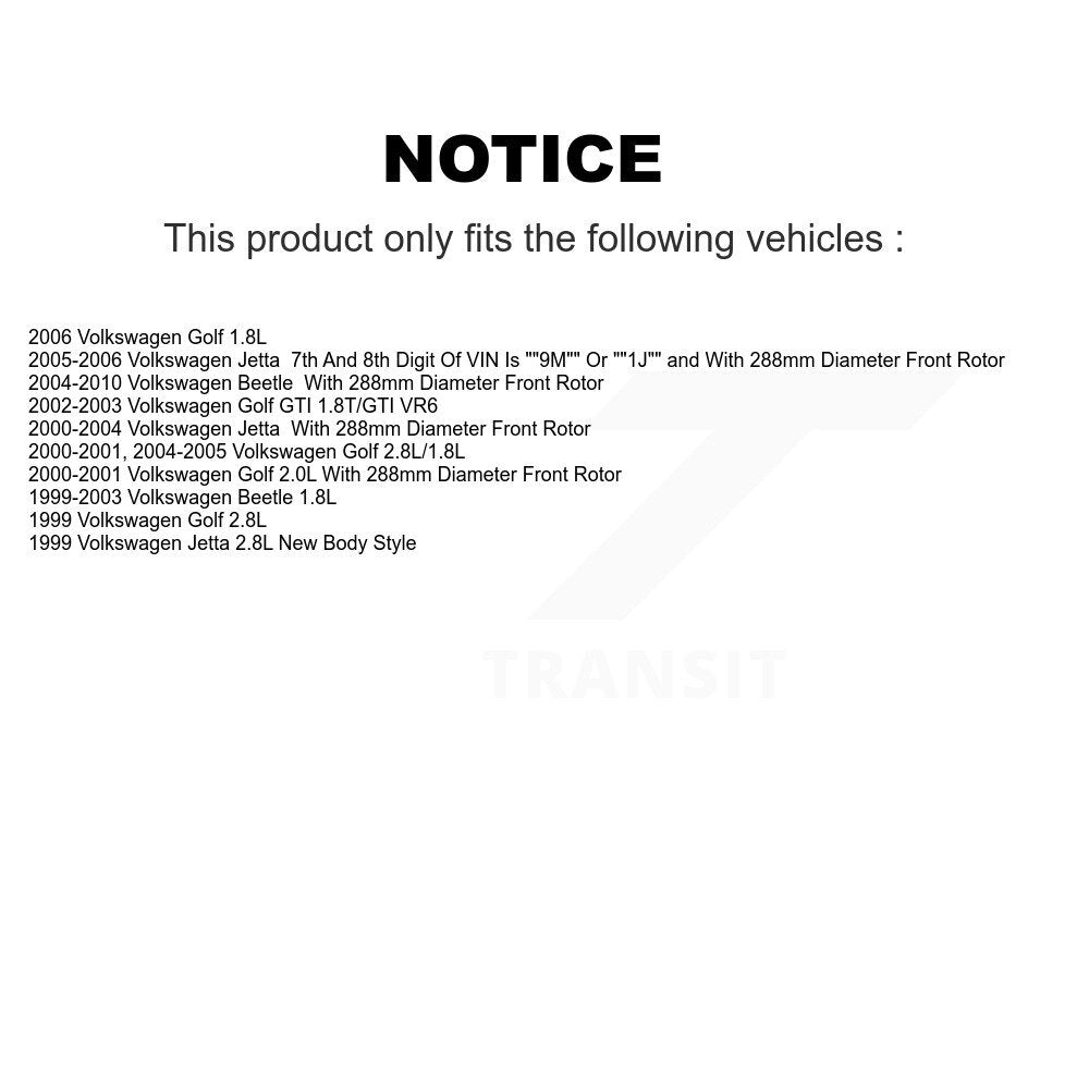 [Avant] Kit de Disque de frein pour Volkswagen Jetta Beetle Golf K8-100309