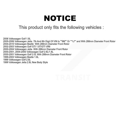 [Avant] Kit de Disque de frein pour Volkswagen Jetta Beetle Golf K8-100309