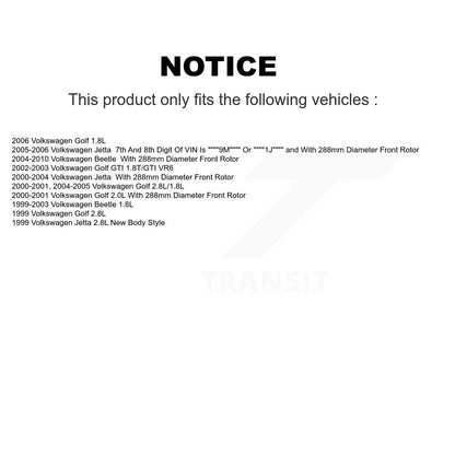[Avant] Kit de Disque de frein pour Volkswagen Jetta Beetle Golf K8-100309