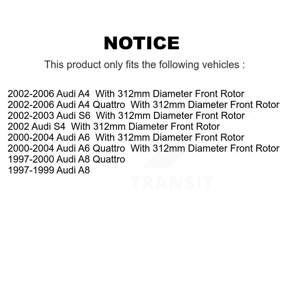 [Avant] Kit de Disque de frein pour Audi A4 Quattro A6 A8 S4 S6 K8-100324
