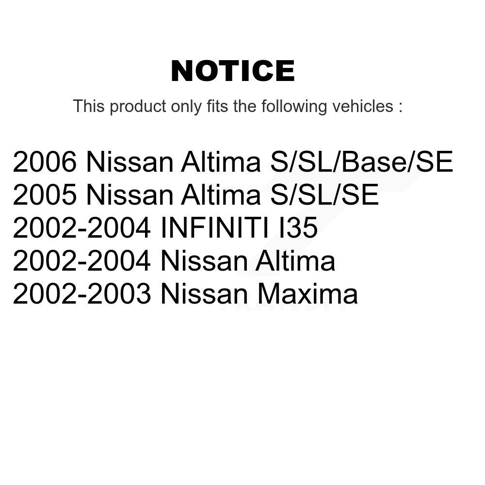 [Avant] Kit de Disque de frein pour Nissan Altima Maxima Infiniti I35 INFINITI K8-100338