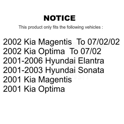 [Avant] Kit de Disque de frein pour Hyundai Elantra Sonata Kia Optima Magentis K8-100351