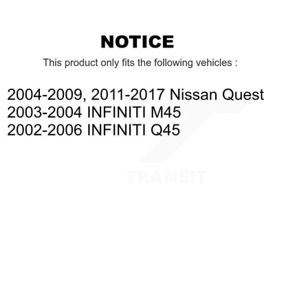 [Avant] Kit de Disque de frein pour Nissan Quest Pathfinder Infiniti Q45 M45 INFINITI K8-100353