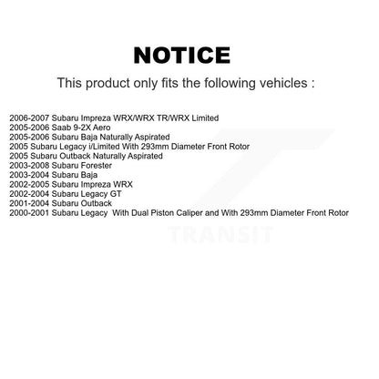 [Avant] Kit de Disque de frein pour Subaru Forester Outback Impreza Legacy Baja Saab 9-2X K8-100355