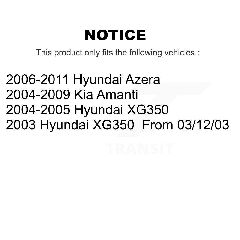 [Avant] Kit de Disque de frein pour Hyundai Azera Kia Amanti XG350 K8-100378