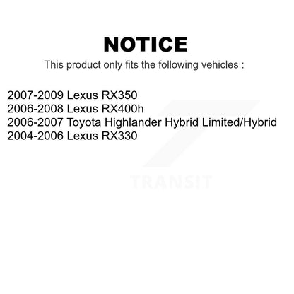 [Avant] Kit de Disque de frein pour Lexus Toyota Highlander RX350 RX330 RX400h K8-100396