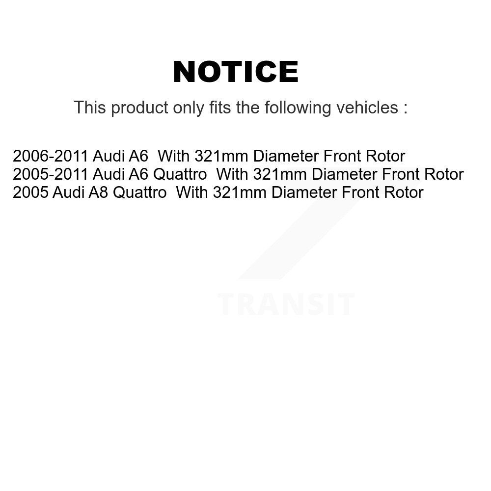 [Avant] Kit de Disque de frein pour Audi A6 Quattro A8 avec 321mm Diameter Rotor K8-100422