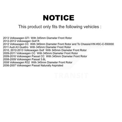 [Avant] Kit de Disque de frein pour Volkswagen Passat CC Golf GTI R R32 Audi A3 Quattro K8-100424