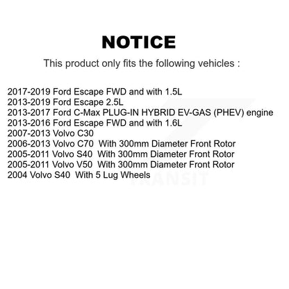 [Avant] Kit de Disque de frein pour Ford Escape Volvo C-Max S40 C70 C30 V50 K8-100460