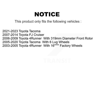 [Avant] Kit de Disque de frein pour Toyota Tacoma 4Runner FJ Cruiser K8-100480