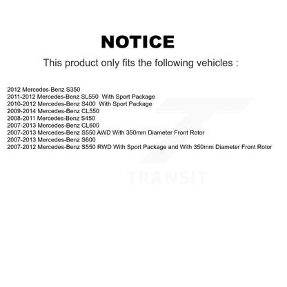 [Avant] Kit de Disque de frein pour Mercedes-Benz S550 SL550 CL550 S600 S400 S350 CL600 S450 K8-100493