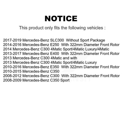 [Avant] Kit de Disque de frein pour Mercedes-Benz E350 C300 C350 E400 SLC300 E250 K8-100503