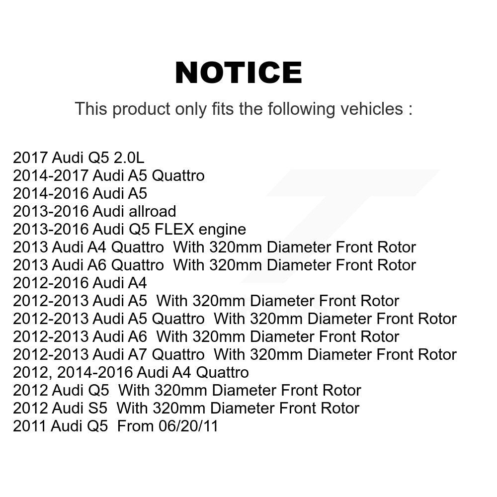 [Avant] Kit de Disque de frein pour Audi Q5 A4 A5 Quattro A7 allroad A6 S5 K8-100517