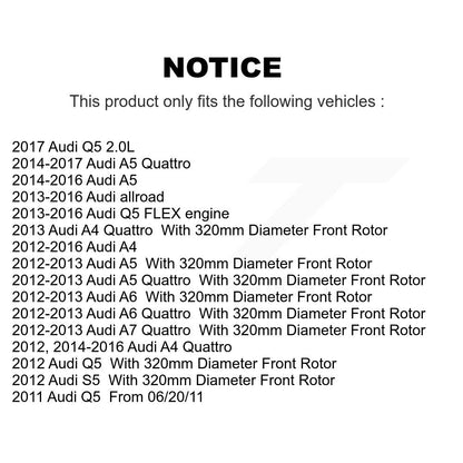 [Avant] Kit de Disque de frein pour Audi Q5 A4 A5 Quattro A7 allroad A6 S5 K8-100517