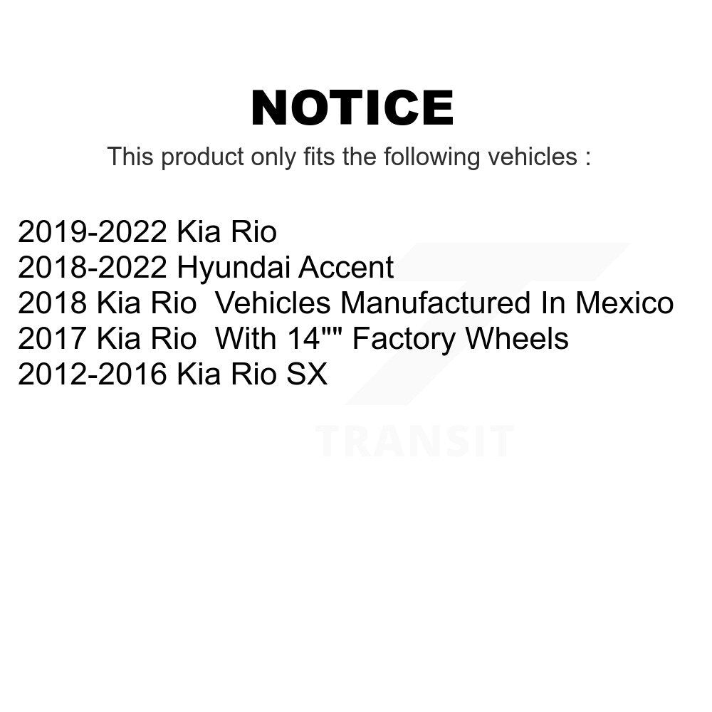 [Avant] Kit de Disque de frein pour Kia Rio Hyundai Accent K8-100525