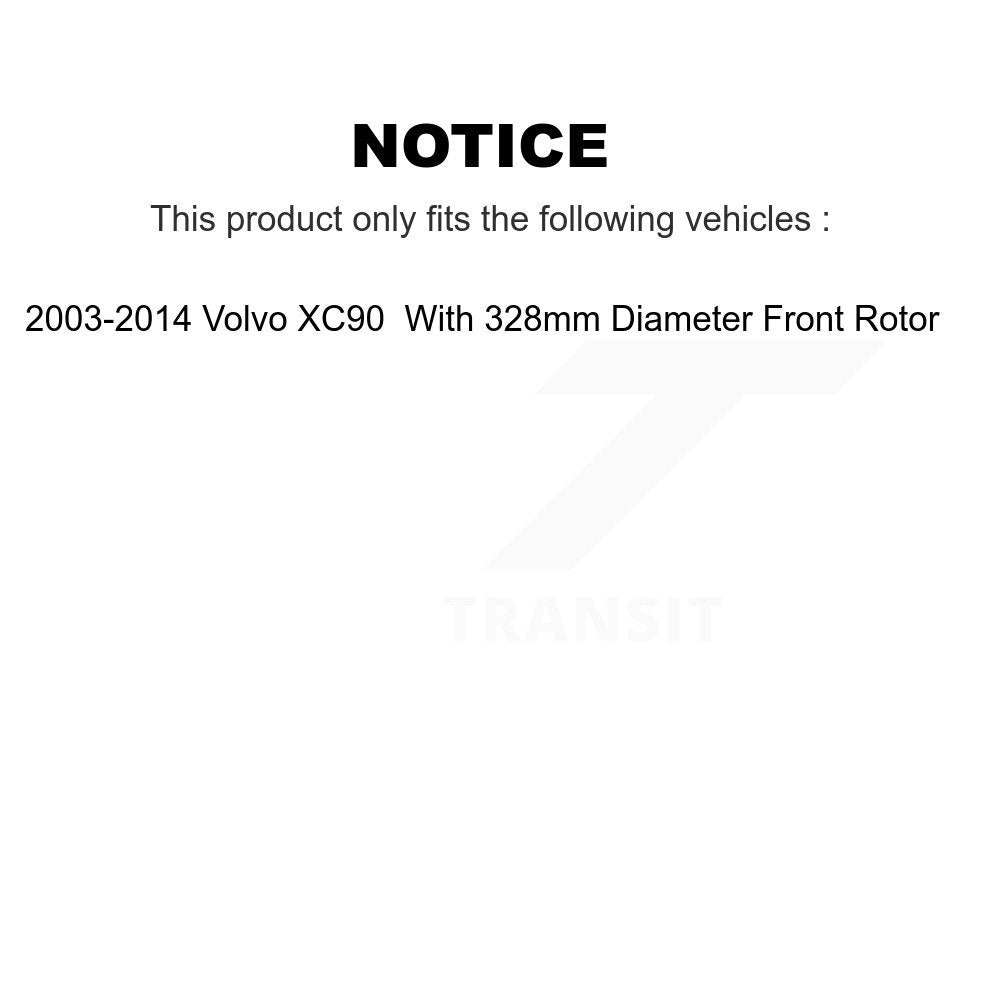 [Avant] Kit de Disque de frein pour 2003-2014 Volvo XC90 avec 328mm Diameter Rotor K8-100536