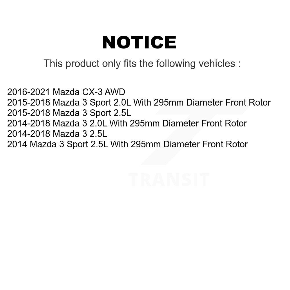 [Avant] Kit de Disque de frein pour Mazda 3 CX-3 Sport K8-100543