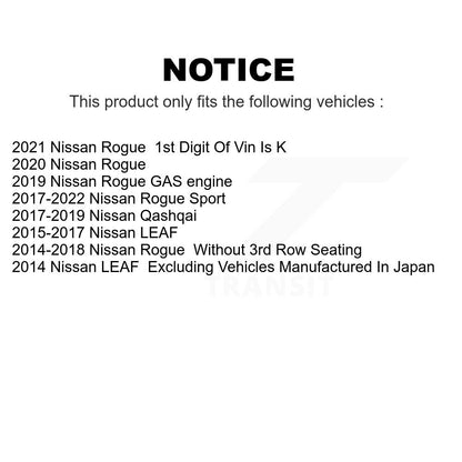 [Avant] Kit de Disque de frein pour Nissan Rogue Sport LEAF Qashqai K8-100547
