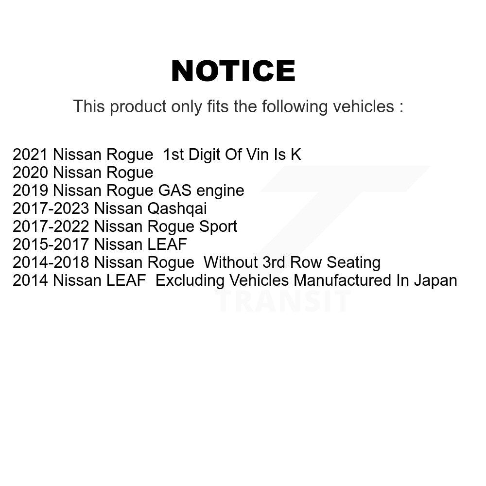 [Avant] Kit de Disque de frein pour Nissan Rogue Sport LEAF Qashqai K8-100547
