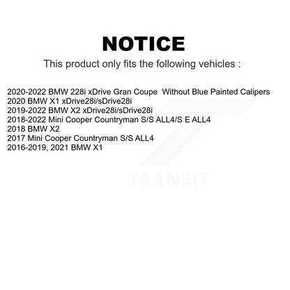 [Avant] Kit de Disque de frein pour BMW X1 Mini Cooper Countryman X2 228i xDrive Gran Coupe K8-100557