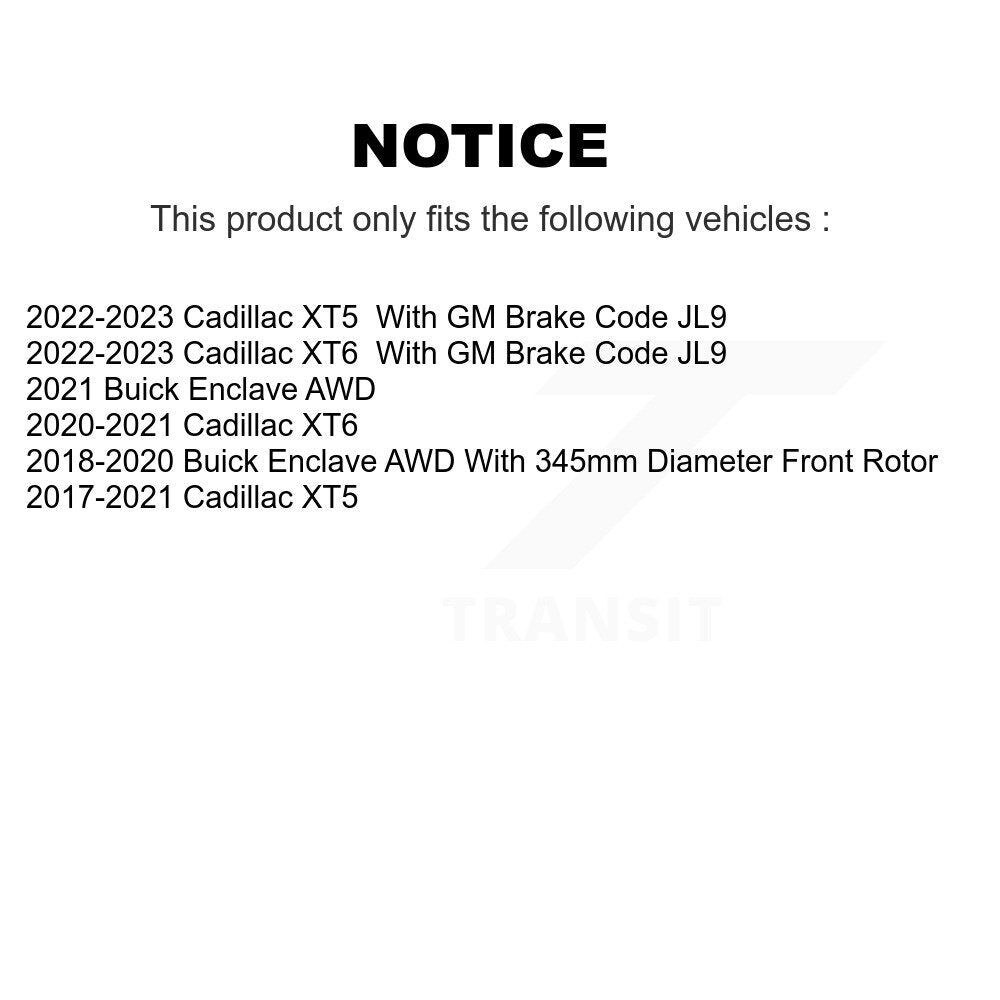 [Avant] Kit de Disque de frein pour Cadillac XT5 Buick Enclave XT6 K8-100564