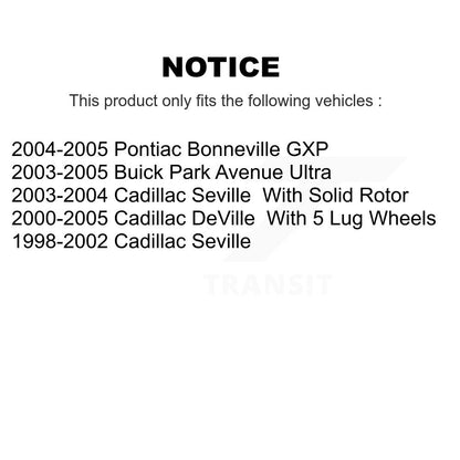[Arrière] Kit de Disque de frein pour Cadillac DeVille Seville Buick Park Avenue Pontiac Bonneville K8-100569