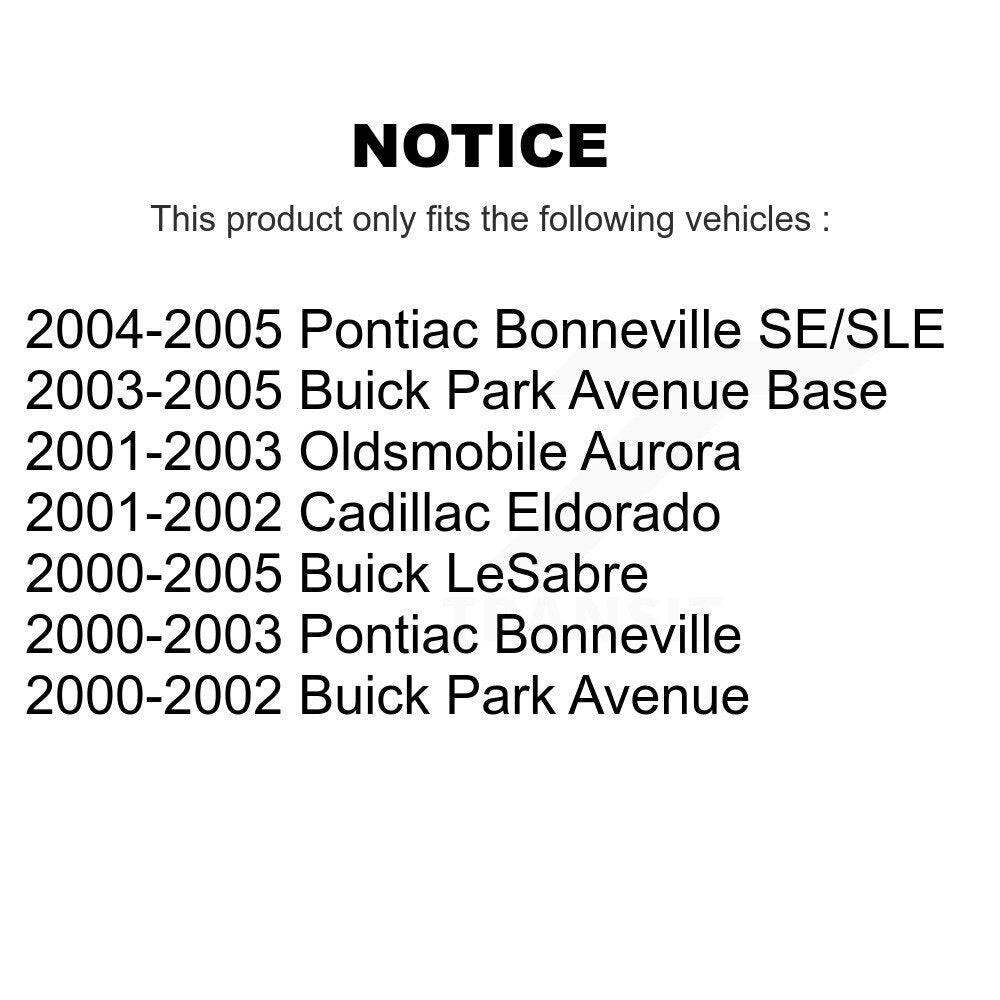 [Arrière] Kit de Disque de frein pour Buick LeSabre Park Avenue Pontiac Bonneville Oldsmobile Aurora Cadillac Eldorado K8-100574