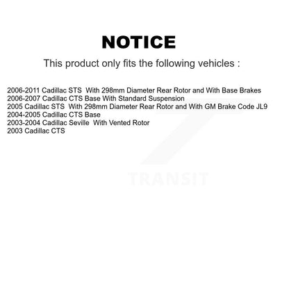 [Arrière] Kit de Disque de frein pour Cadillac CTS STS Seville K8-100580