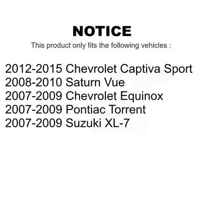 [Arrière] Kit de Disque de frein pour Chevrolet Equinox Saturn Vue Captiva Sport Pontiac Torrent Suzuki XL-7 K8-100598