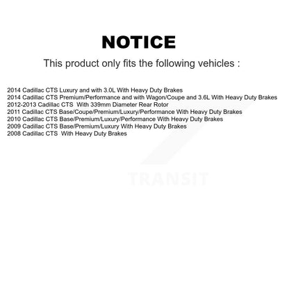 [Arrière] Kit de Disque de frein pour Cadillac CTS K8-100607