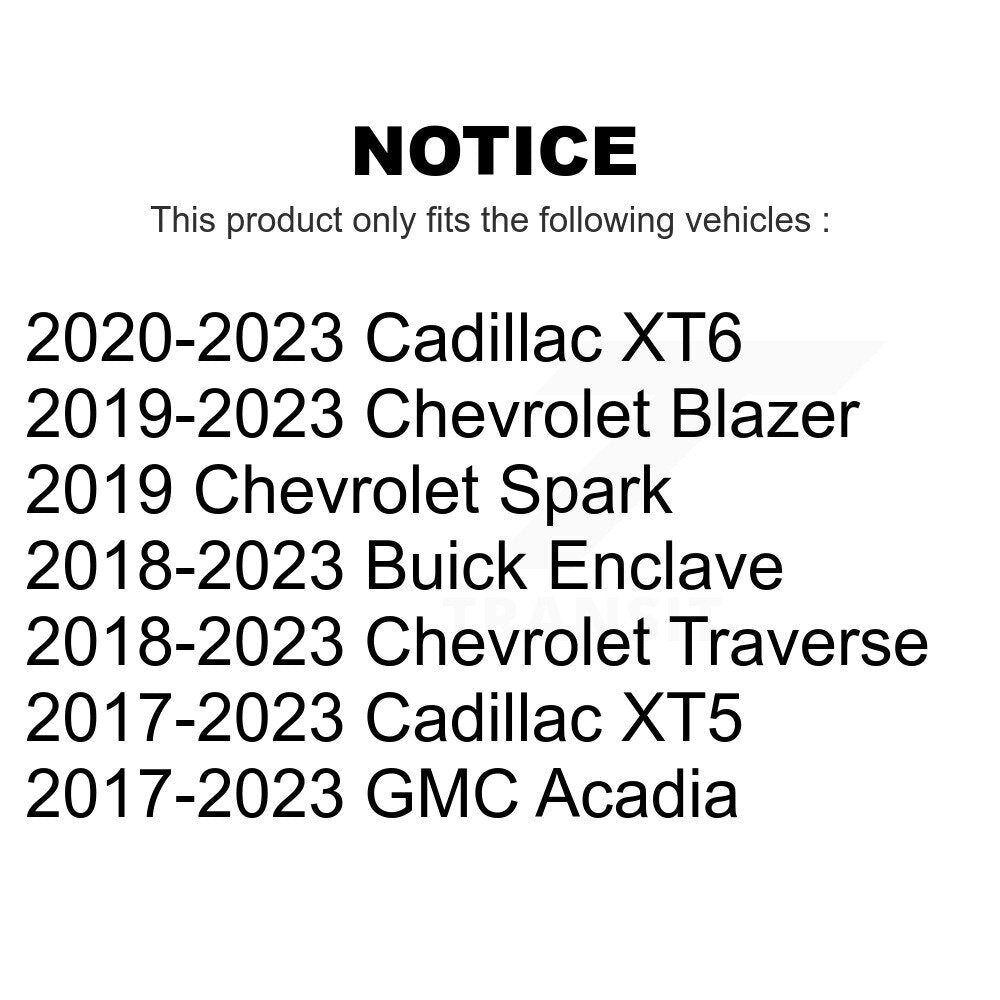 [Arrière] Kit de Disque de frein pour Chevrolet Traverse GMC Acadia Cadillac XT5 Buick Enclave Blazer Spark XT6 K8-100622