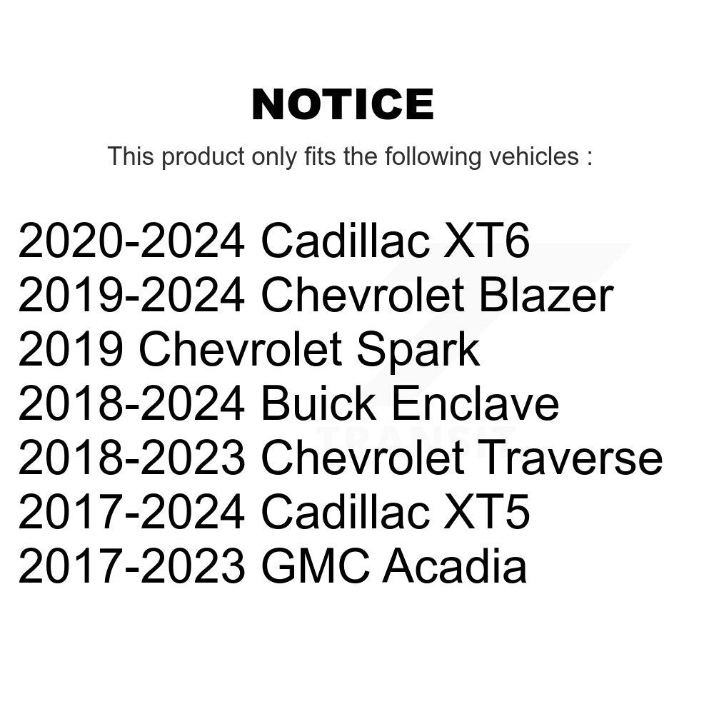 [Arrière] Kit de Disque de frein pour Chevrolet Traverse GMC Acadia Cadillac XT5 Buick Enclave Blazer Spark XT6 K8-100622