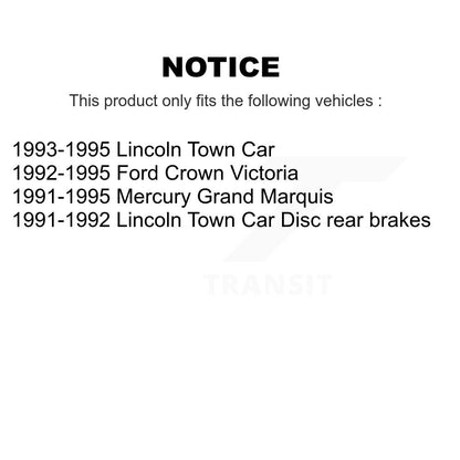 [Arrière] Kit de Disque de frein pour Lincoln Town Car Ford Crown Victoria Mercury Grand Marquis K8-100626