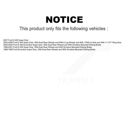 [Arrière] Kit de Disque de frein pour Ford E-350 Super Duty E-450 Econoline K8-100634