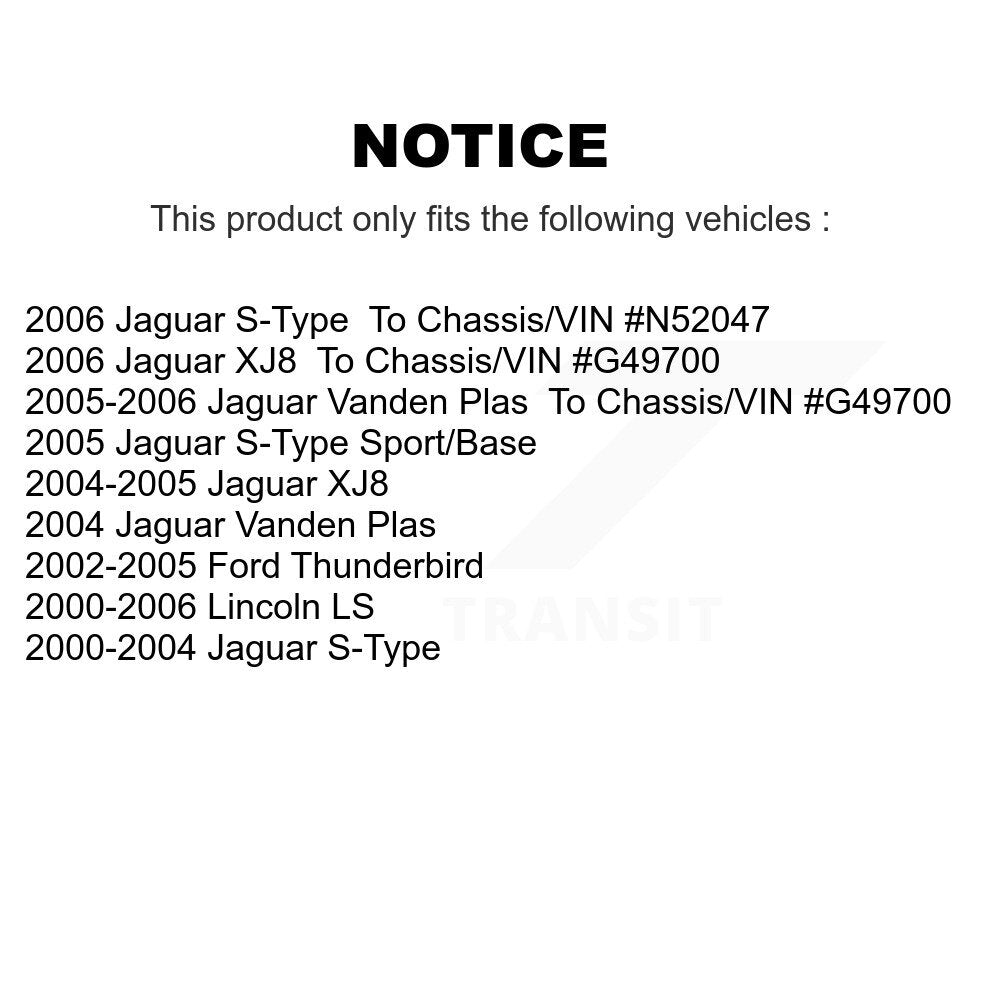 [Arrière] Kit de Disque de frein pour Lincoln LS Jaguar Ford Thunderbird S-Type XJ8 Vanden Plas K8-100640