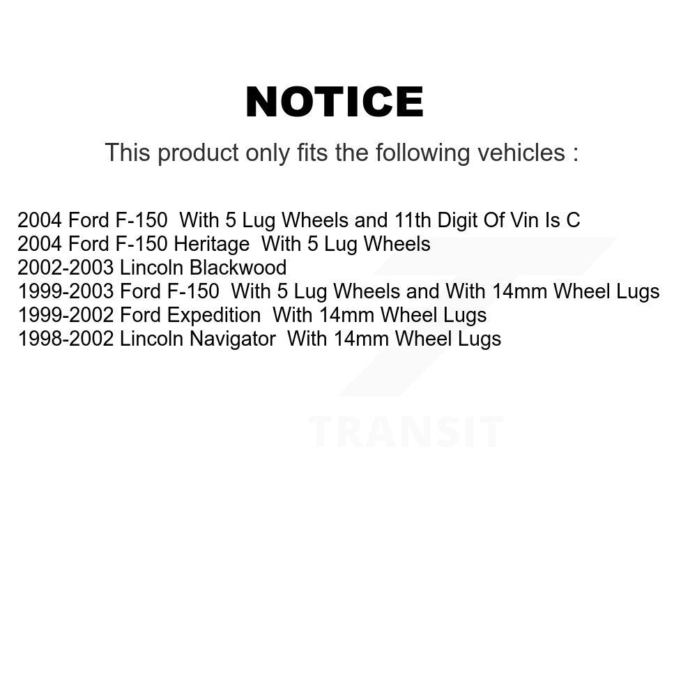 [Arrière] Kit de Disque de frein pour Ford F-150 Expedition Lincoln Navigator Heritage Blackwood K8-100641