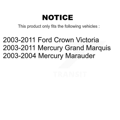 [Arrière] Kit de Disque de frein pour Ford Crown Victoria Mercury Grand Marquis Marauder K8-100647