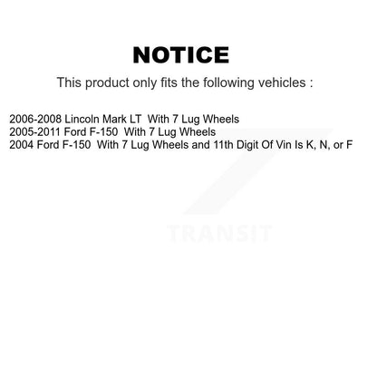 [Arrière] Kit de Disque de frein pour Ford F-150 Lincoln Mark LT K8-100651