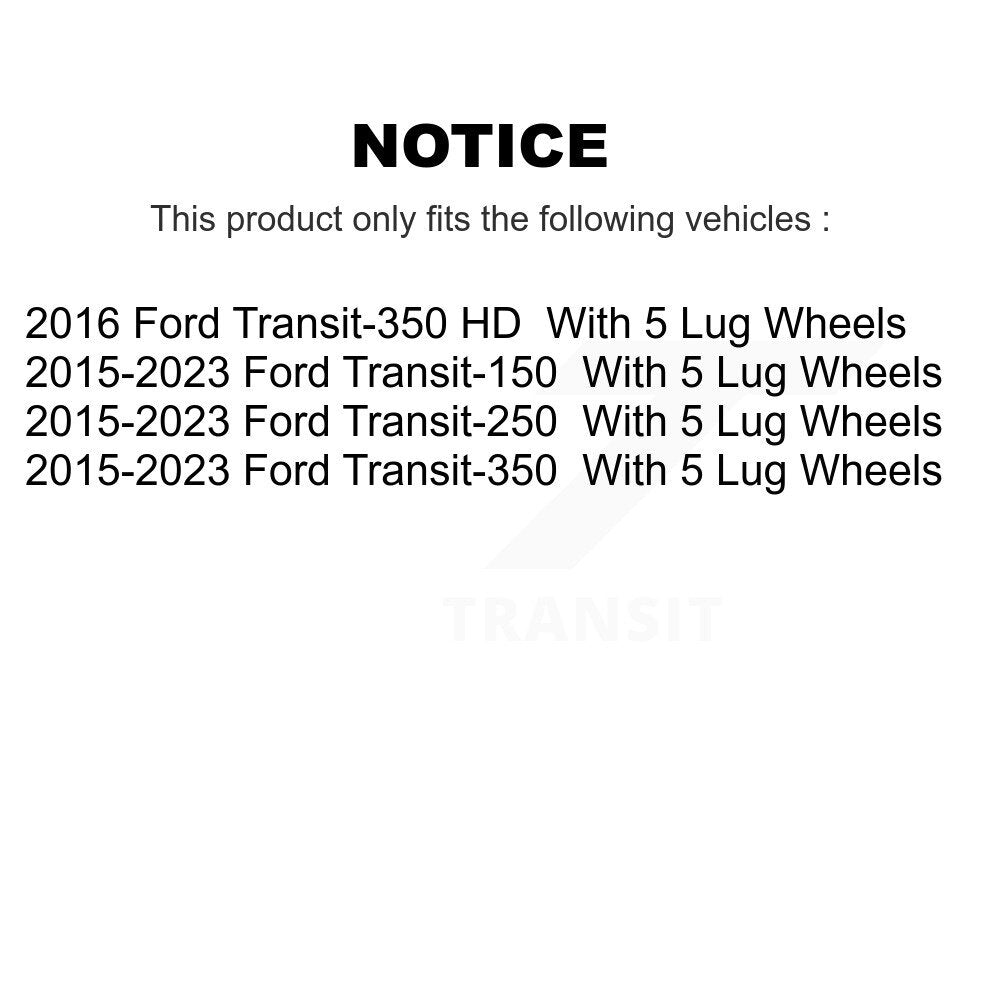[Arrière] Kit de Disque de frein pour Ford Transit-250 Transit-350 Transit-150 HD avec 5 Lug Wheels K8-100677