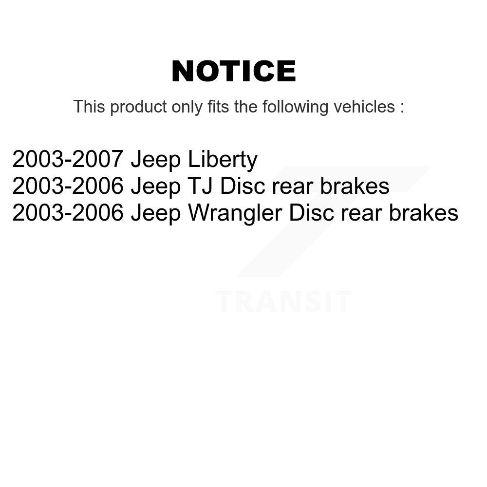 [Arrière] Kit de Disque de frein pour Jeep Liberty Wrangler TJ K8-100688