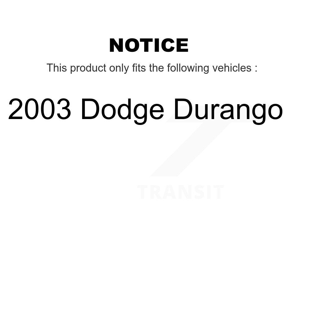 [Arrière] Kit de Disque de frein pour 2003 Dodge Durango K8-100691