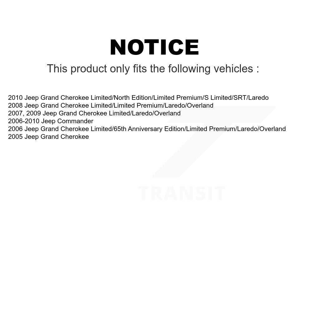 [Arrière] Kit de Disque de frein pour Jeep Grand Cherokee Commander K8-100697