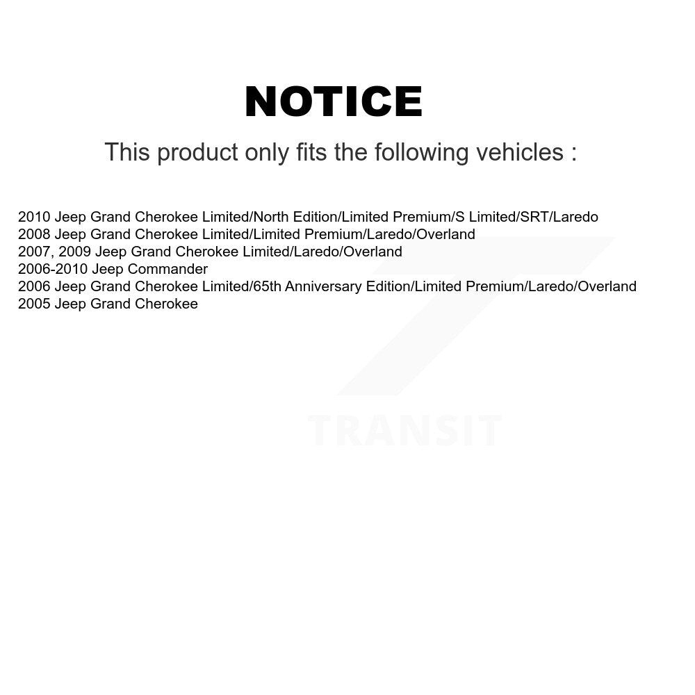 [Arrière] Kit de Disque de frein pour Jeep Grand Cherokee Commander K8-100697