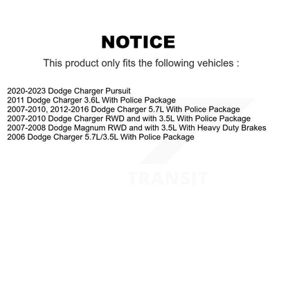[Arrière] Kit de Disque de frein pour Dodge Charger Magnum K8-100699