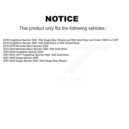[Arrière] Kit de Disque de frein pour Sprinter 2500 Mercedes-Benz Freightliner Dodge 3500 K8-100706